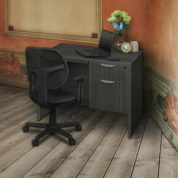 Regency Regency Legacy 42 x 24 in. Executive Desk with Single Pedestal Drawer Unit- Ash Grey LSP4224AG